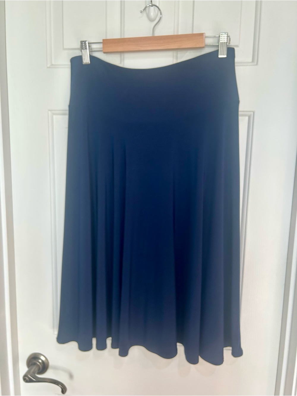 Ashley Blue Navy A-Line Midi Skirt